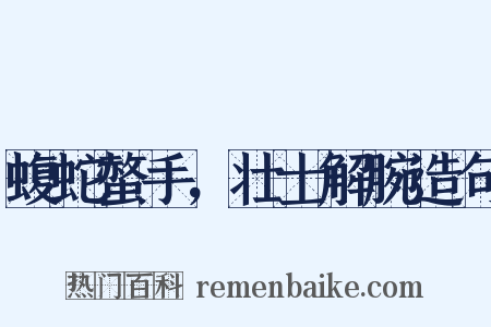 蝮蛇螫手，壮士解腕造句是什么意思的图片